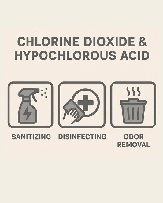 The Power of Chlorine Dioxide and Hypochlorous Acid in Sanitizing, Disinfecting, and Odor Removal
