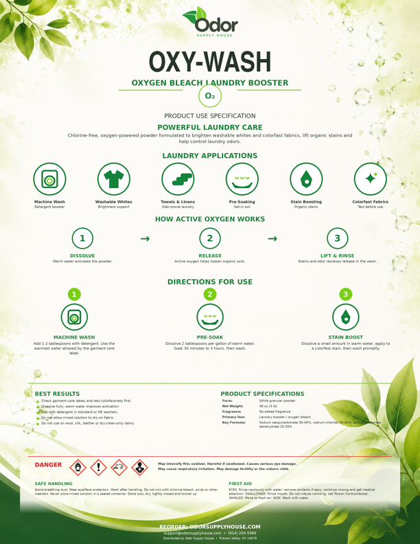 Oxy-Wash™ Oxygen Bleach Laundry Booster – 48 oz