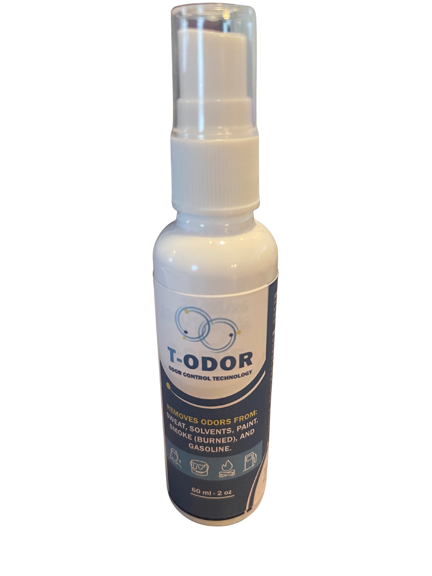T-Odor Molecular Solution II in 2oz pocket spray bottle on a white background