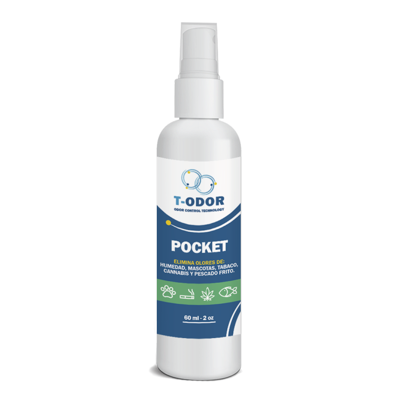T-Odor Molecular Solution III, 2oz Pocket sized spray bottle on white background