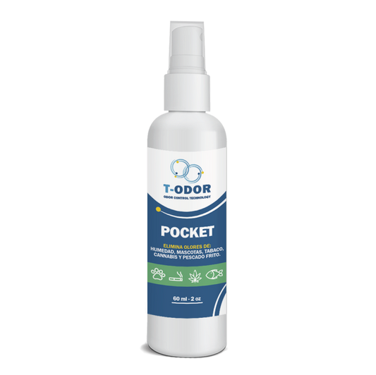 T-Odor Molecular Solution III, 2oz Pocket sized spray bottle on white background