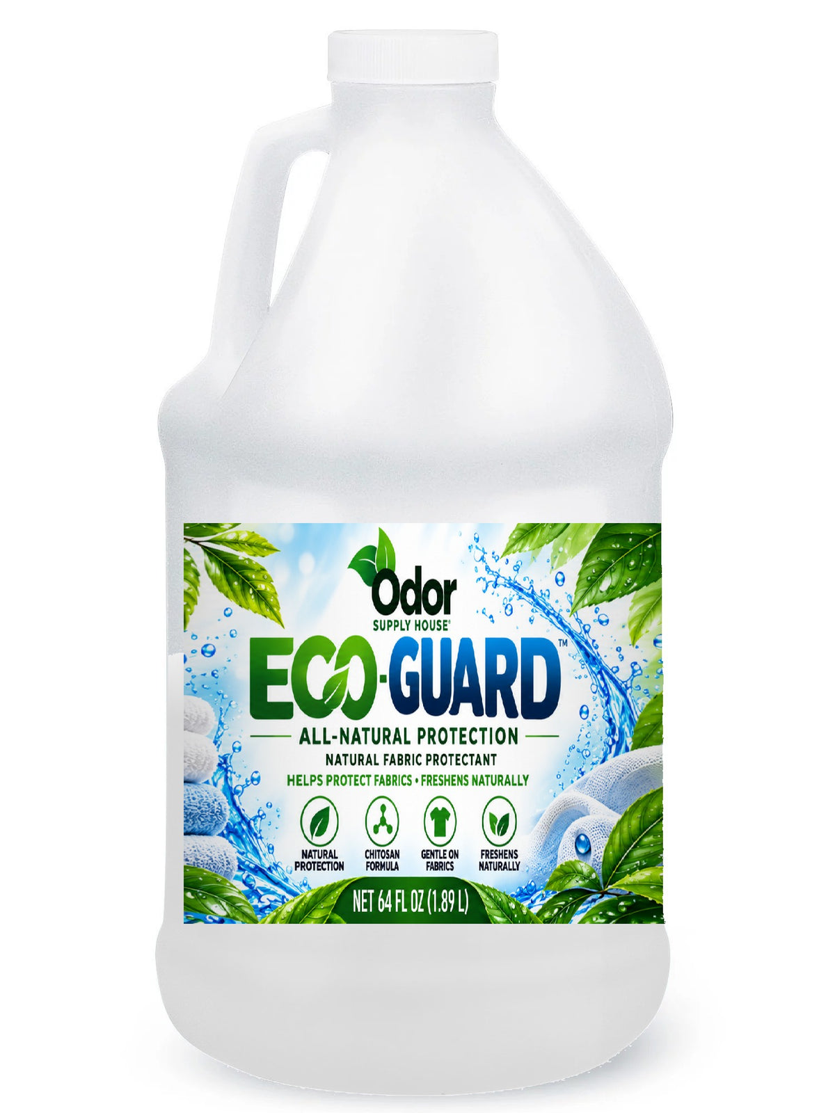 Eco-Guard All-Natural Fabric Protectant in a 64 oz natural half gallon jug